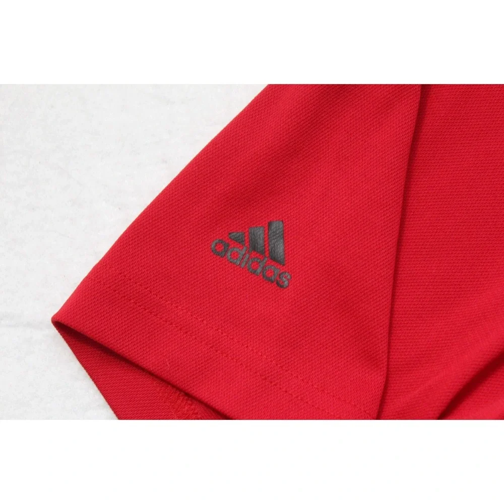 Adidas Golf Polo Red ClimaLite Performance‎ Wicking Short Sleeve Mens 2XL XXL